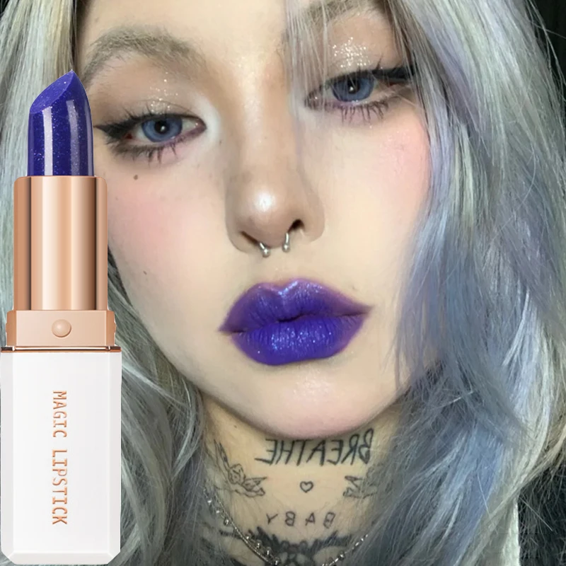 

Temperature Color Changing Lipstick Matte Glitter Waterproof Non-stick Cup Lasting Lipstick Lip Tint 6 Color Lip Makeup Cosmetic