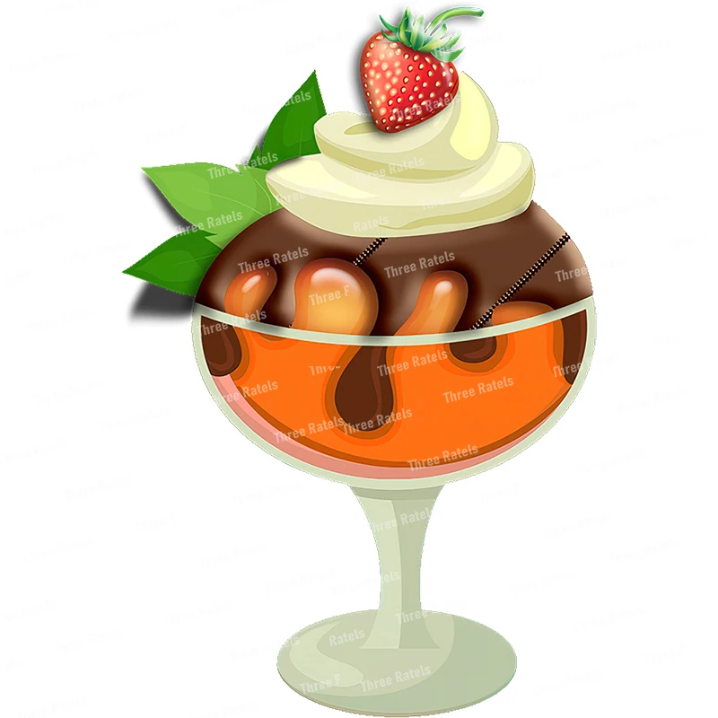 Милый Летний мороженое Three Ratels CP23 десертный магазин наклейки из ПВХ настенные