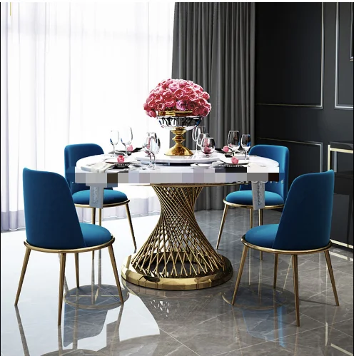 4-местный столовый набор из нержавеющей стали для свадьбы или гостиной круглый