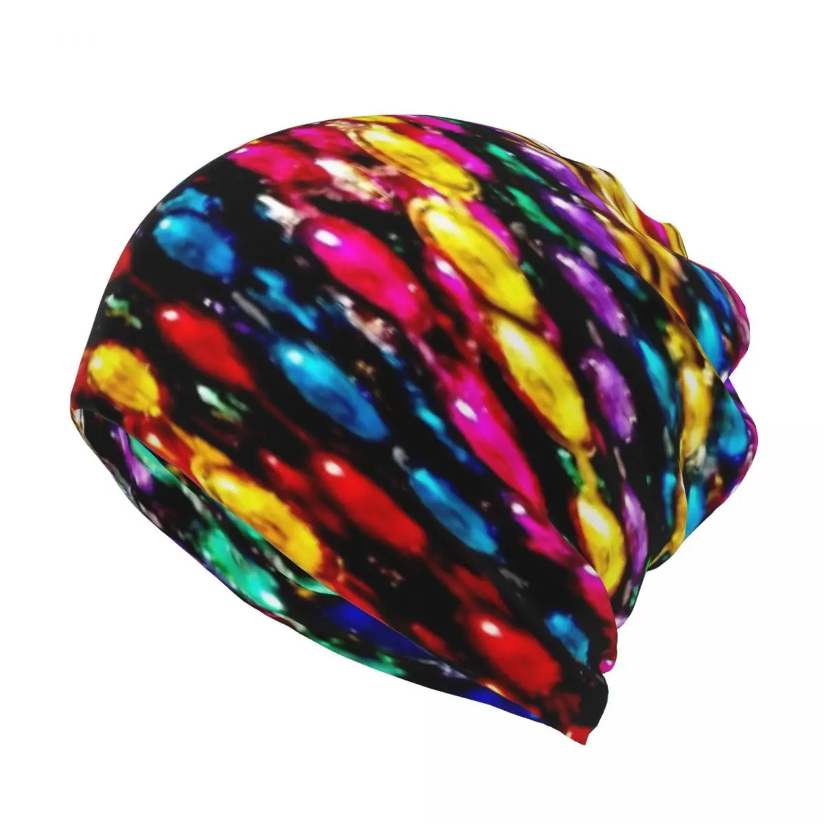 

MARDI GRAS BEADS Multifunction Beanie Hat Trendy Unisex For Travel Soft Fabric Nice Gift