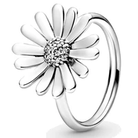 original moments pave daisy flower statement with crystal ring for women 925 sterling silver wedding gift pandora jewelry