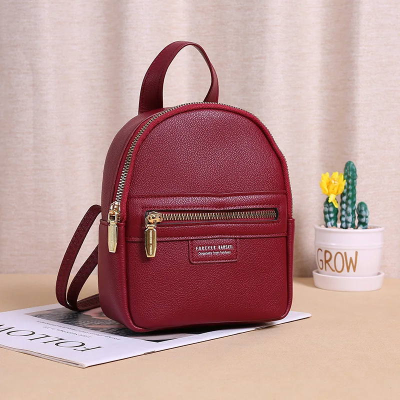 

Textured Shoulder Bag Women's Bag 2022 New PU Backpack Fashion Shoulder Bag Large Capacity Bag Simple Backpack