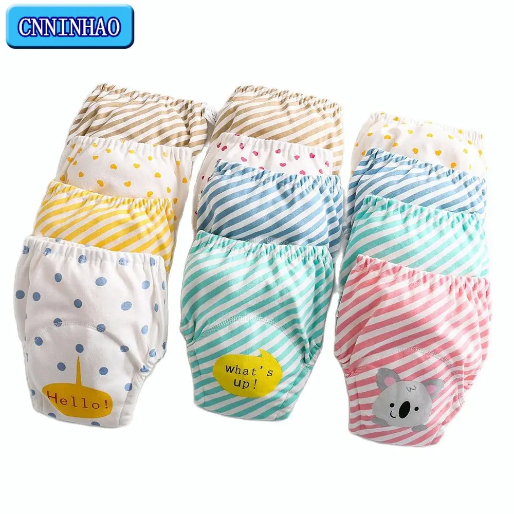New Cute Cartoon Baby Toddler Waterproof Training Pants 7 Layers Children Cotton Nappy Cloth Diaper Panties Reusable Washable