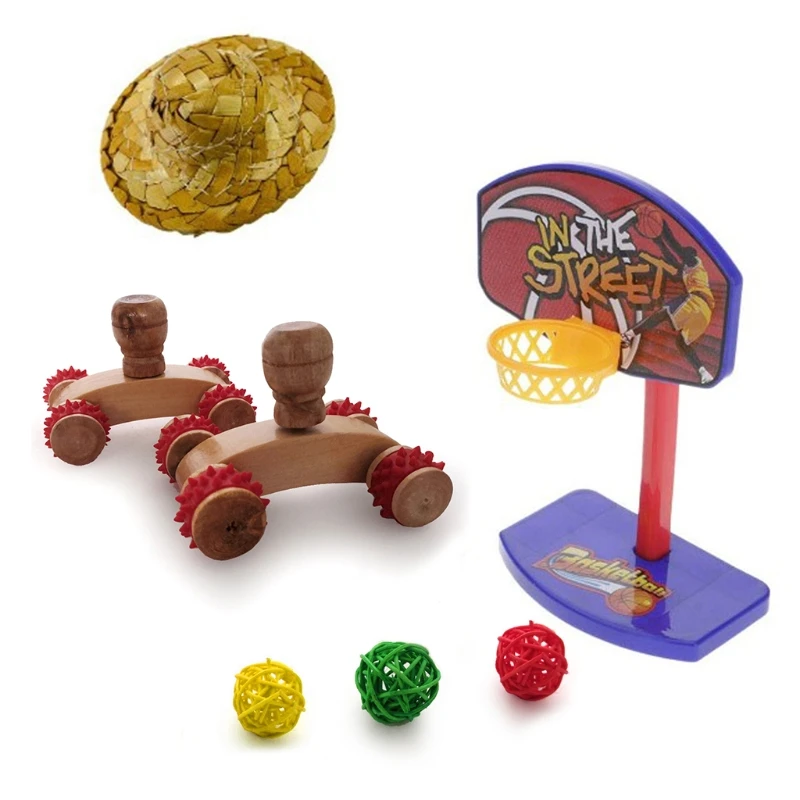 

Игрушки-пазлы 3 шт./компл., игрушки-попугаи, баскетбольная стойка, головной убор, развивающая игрушка для обучения попугаев