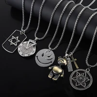 2022 fashion unisex punk hip hop long chain necklace for women men jewelry gifts key cross pendant sweater necklace accessories