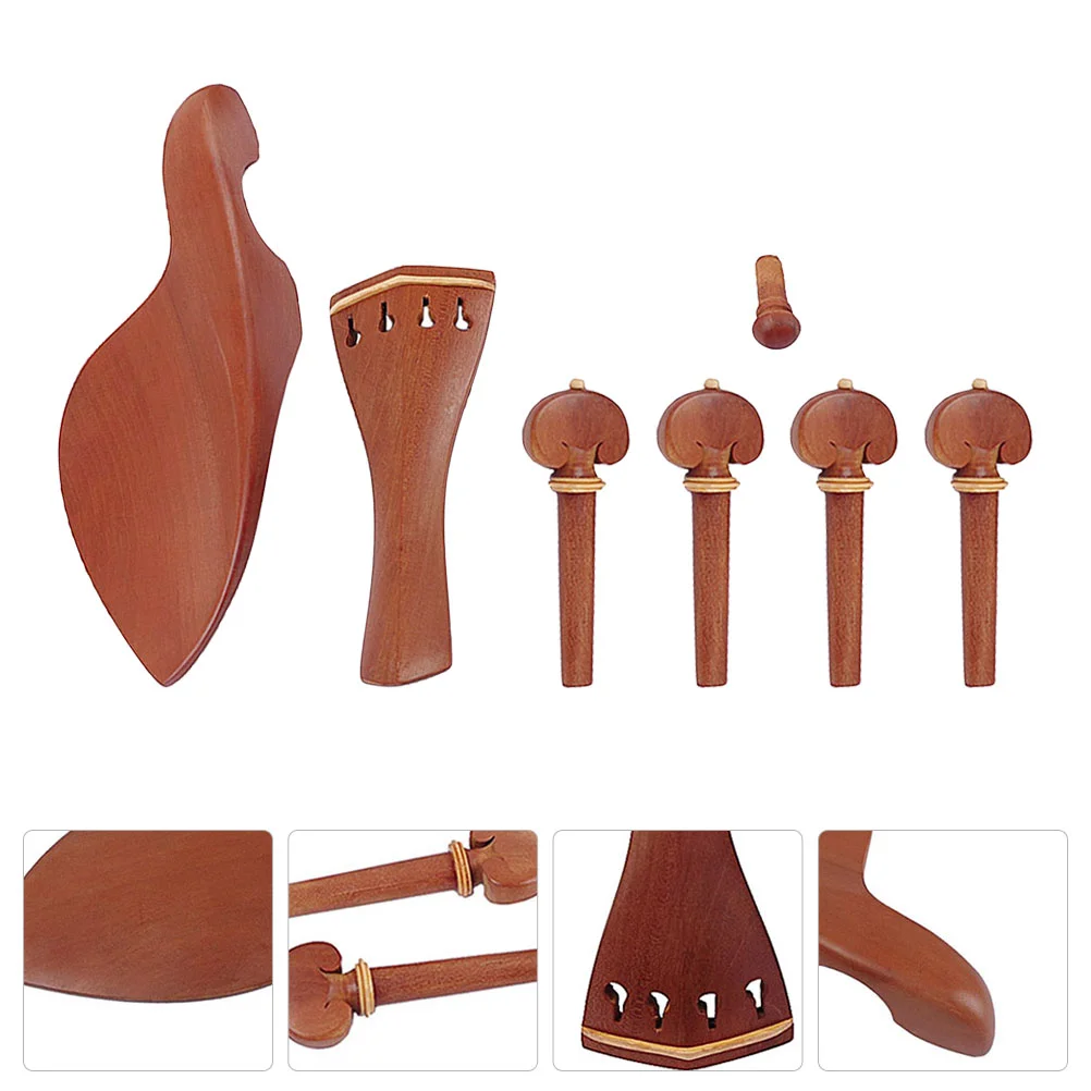 

7 Pcs/set Musical Instrument Violin Accessories Replace Parts Wooden Jujube Tailpiece