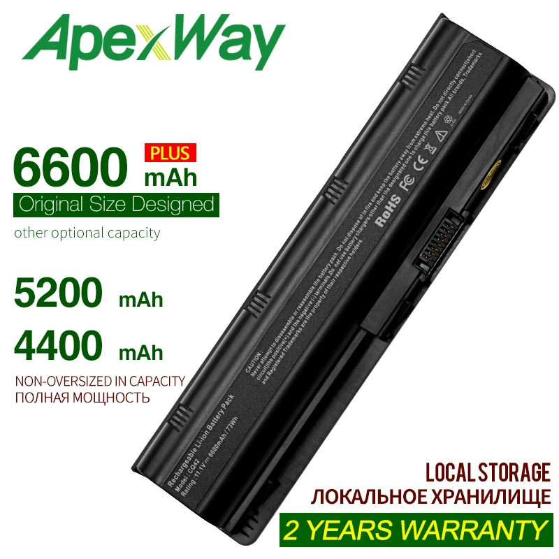 

ApexWay 6CELLS Battery For HP Pavilion DM4 DM4T DV3 Dv7-2100 G4 G6 G7 G62 G62T G72 MU06 HSTNN-UBOW Presario CQ42 CQ56 CQ62