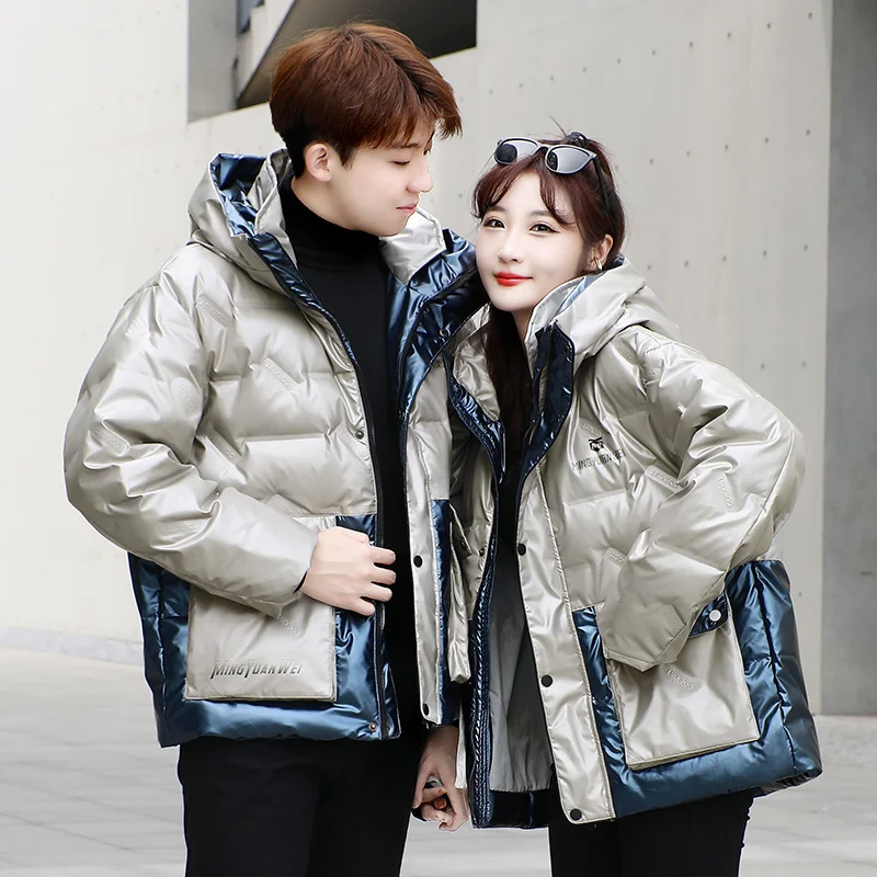 Hooded Winter Men Casual Short Cargo Parkas Padded Down Coat Man Fluffy Women Feather Jacket Lovers Clothes