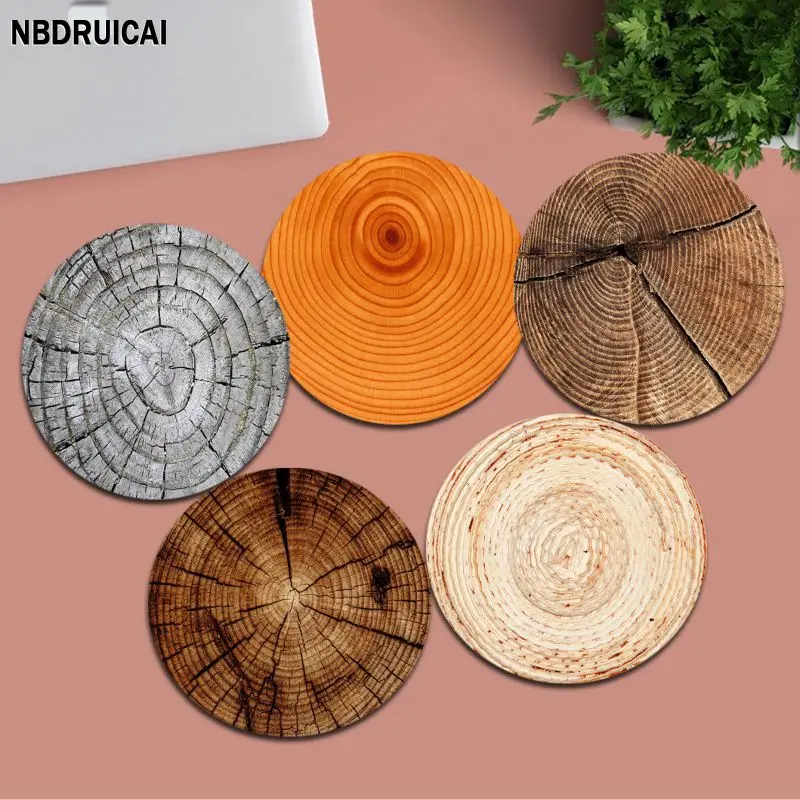 Wood Cross Section Animation Round Office Computer Desk Mat Table Keyboard Big Mouse Pad Laptop Cushion Padmouse Desk Play Mats