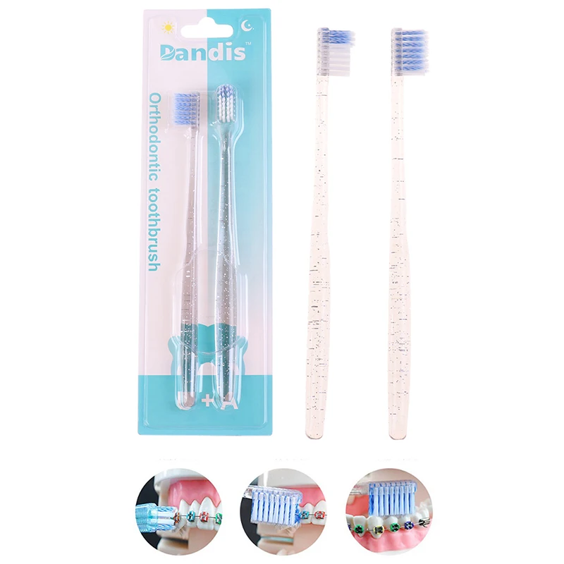 

Orthodontics Toothbrush For Dental Braces Clean Between Teeth Brush Soft Bristles U Shaped Deep Cleaning Non-slip Handle