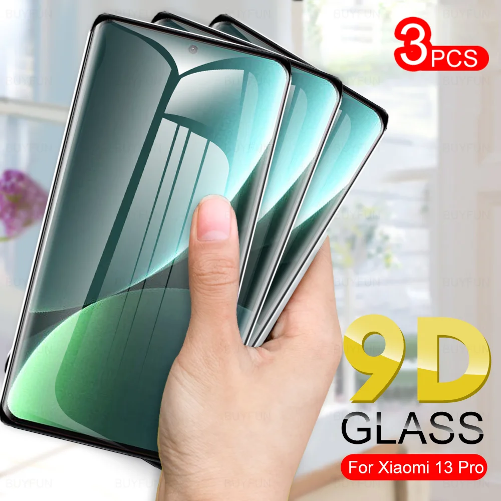 

3pcs Full Curved Glass For Xiaomi 13 12 Pro 12S Ultra 12X 5G 3D Tempered Glass Screen Protector For Xaomi Mi 13pro Xiaomi13pro