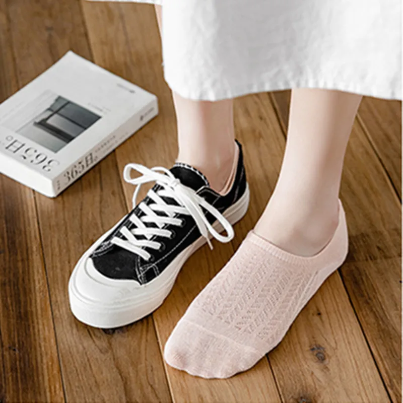10 pair Socks Summer Thin Cute Short Socks Mesh Breathable Invisible Boat Socks Women's Shallow Cut Hollow Socks