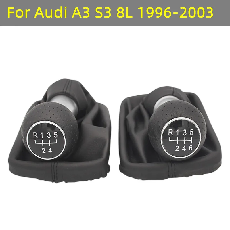 23mm Car Styling Manual Gear Shift Knob Gaiter Boot Cover Case For Audi A3 S3 8L 1.6L 1996 1997 1998 1999 2000 2001 2002 2003