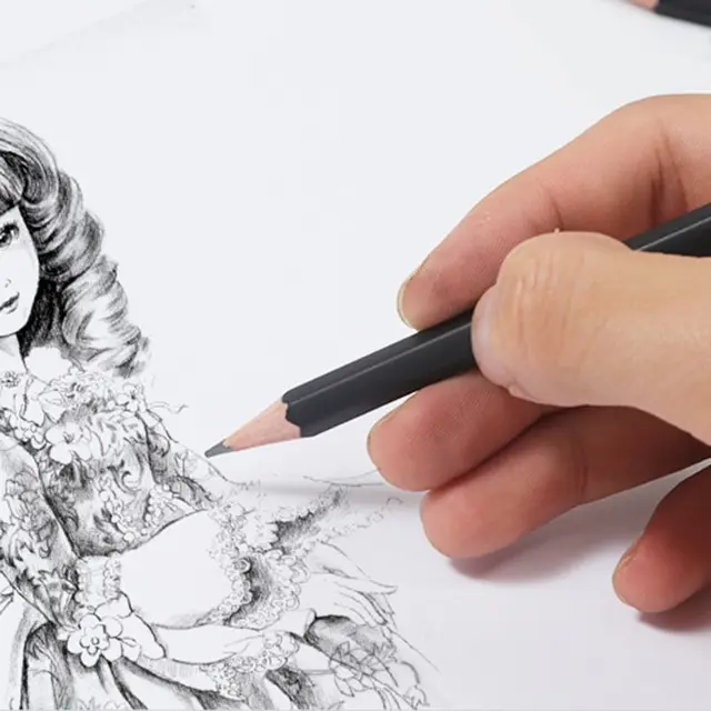 Professional 14 Pcs Drawing Sketch Pencils Set Grapgite Pencil Art Supplies  6H 4H 2H HB B