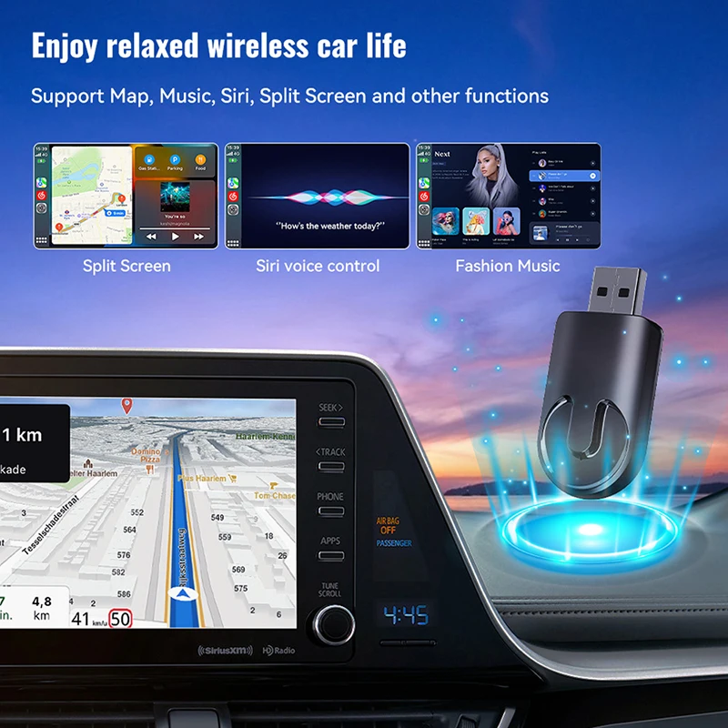 Беспроводной CarPlay Android автоматический беспроводной адаптер Smart Mini Box Plug And Play WiFi