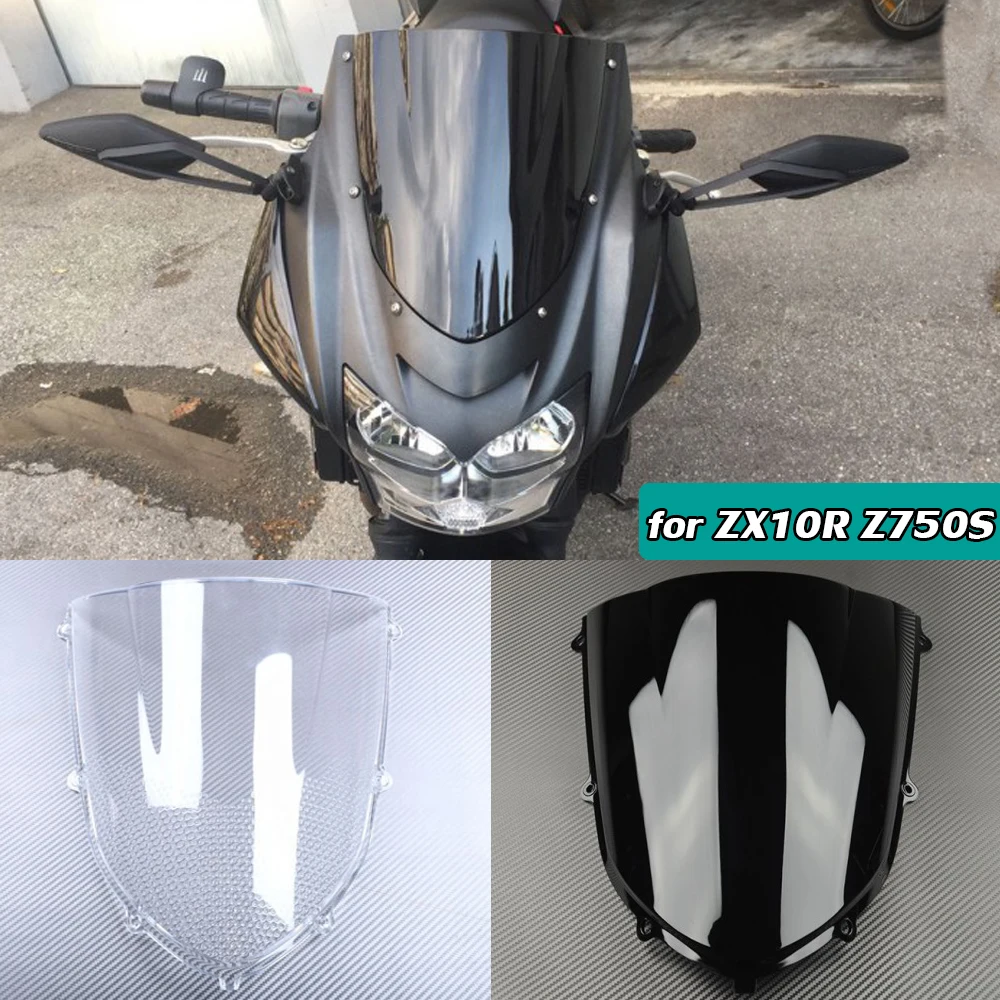 

Ветровой экран ZX10R для лобового стекла Z750S, ветровой экран, экран с двойными пузырьками для Kawasaki ZX-10R 2004 2005 2006 ZX 10R, аксессуары для мотоцикла