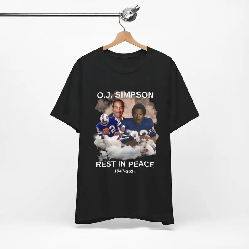 Фото Футболка OJ Simpson Shir Rip Oj Simpson 1947-2024, свитшот, футболка-шитпост, футболка OJ Simpson №3