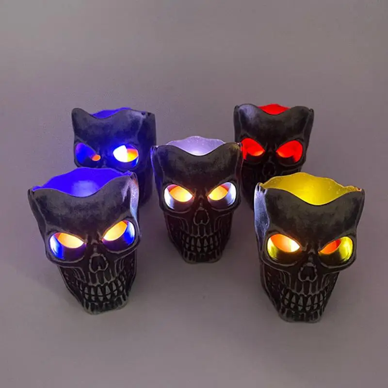 

Colorful Glowing Ghost Head Durable Material Perfect Halloween Decoration Unique Design Safe Led Technology Halloween Decoration