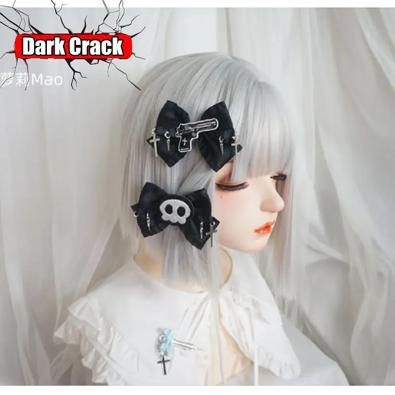 

Woman Y2K Girl Cross Side Hairpin Bow Rivet Streetwear hair Barrettes hair clip hairgrips Gothic Punk Harajuku hairpins