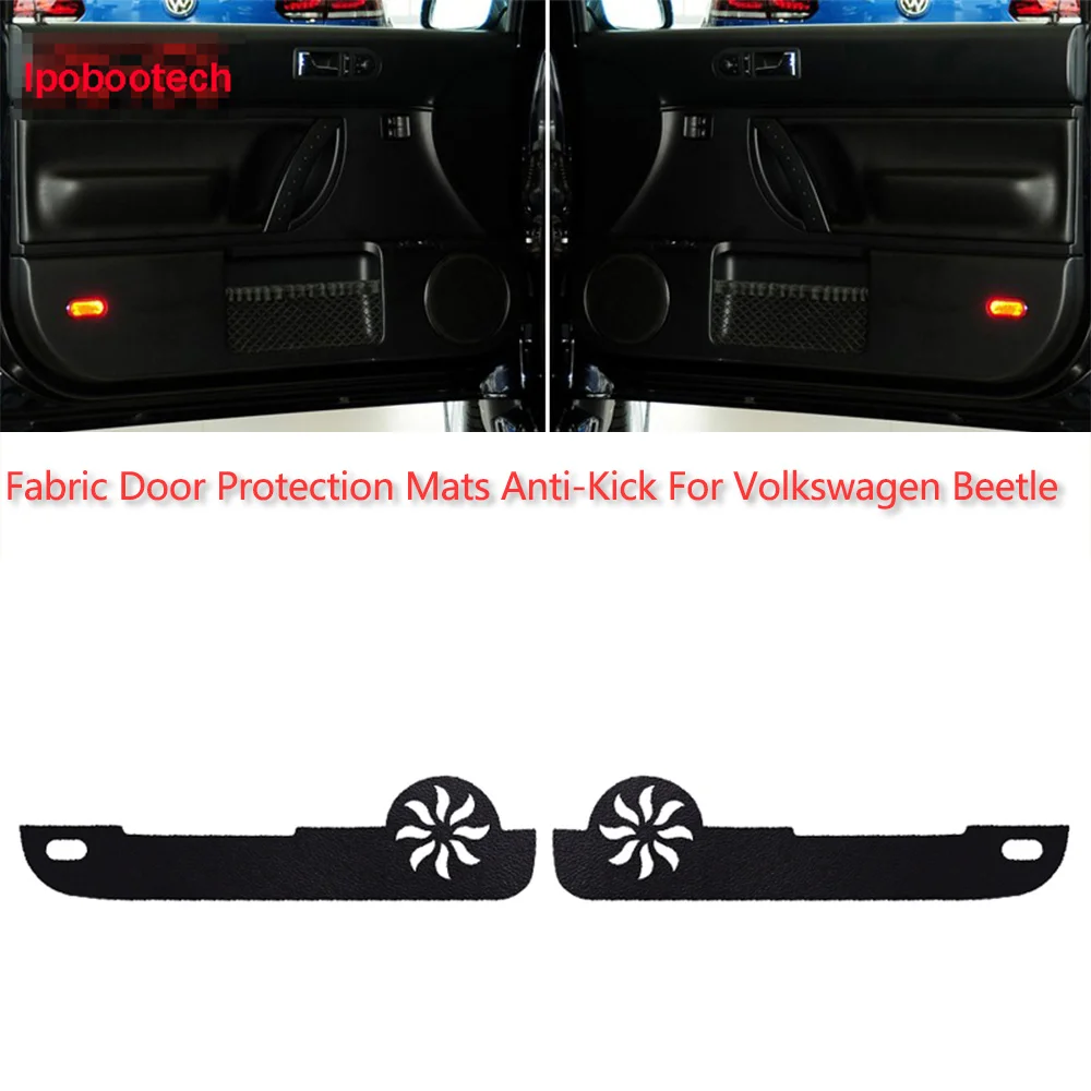 

2pcs Fabric Door Protection Mats Anti-kick Decorative Pads For Volkswagen Beetle