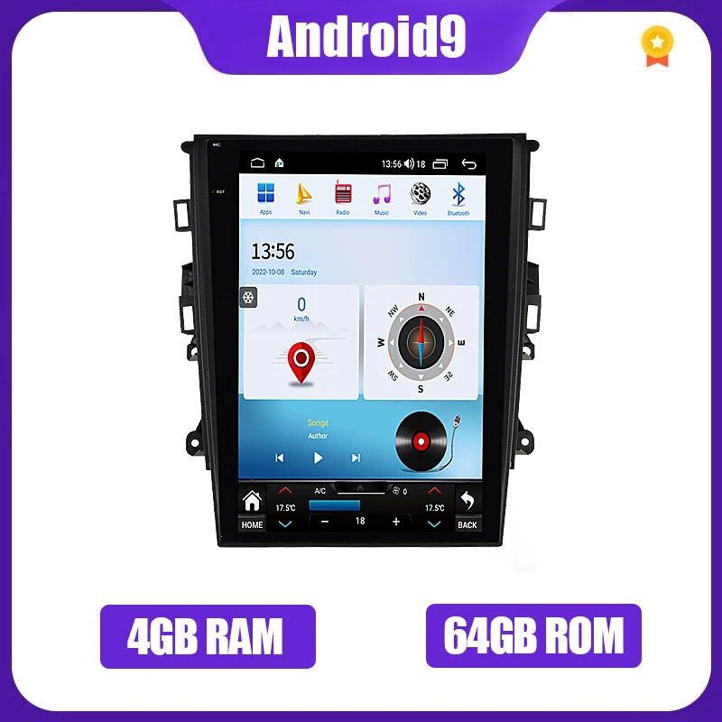

12.1" Tesla Style Android Car GPS Navigation For FORD MONDEO 2013-2022 Radio Stereo Multimedia Player With BT WiFi Mirror Link