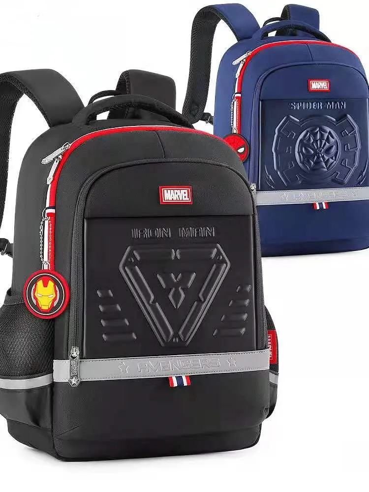 2022 Disney New School Bag For Boys Primary Student Shoulder Orthopedic Backpack Grade 1-3 Spider Iron Man Captain Mochilars