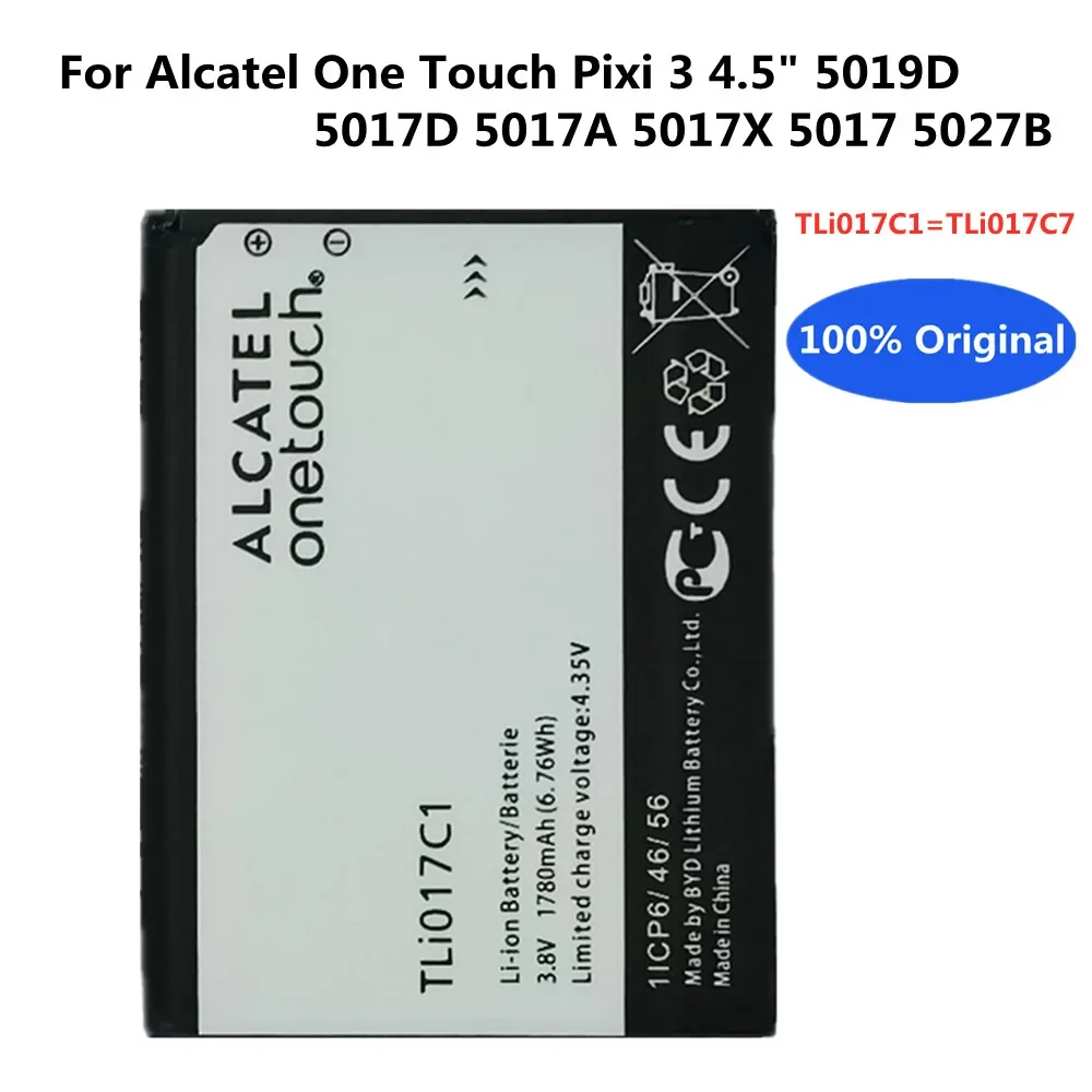 3 8 в 1780 мАч 100% оригинальный TLi017C1 для Alcatel One Touch Pixi 4 5 &quot5019D 5017D 5017A 5017X 5017 5027B TLi017C7