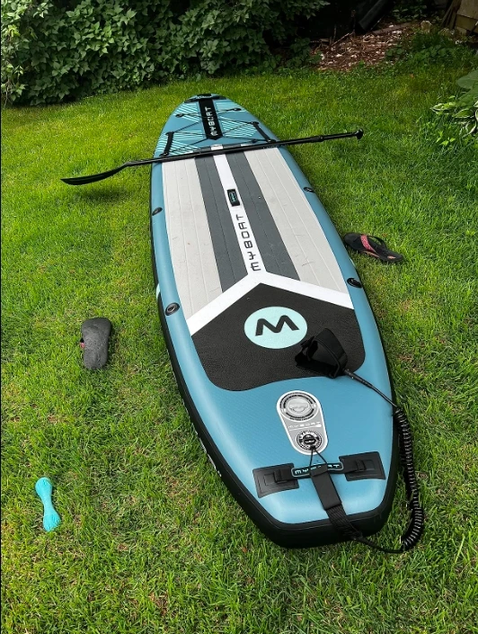 Фото Надувная доска для сапсерфинга MYBOAT Paddle Bpard Dropshipping 11'x33''x6'' с технологией Drop Stitch и сиденьем №2
