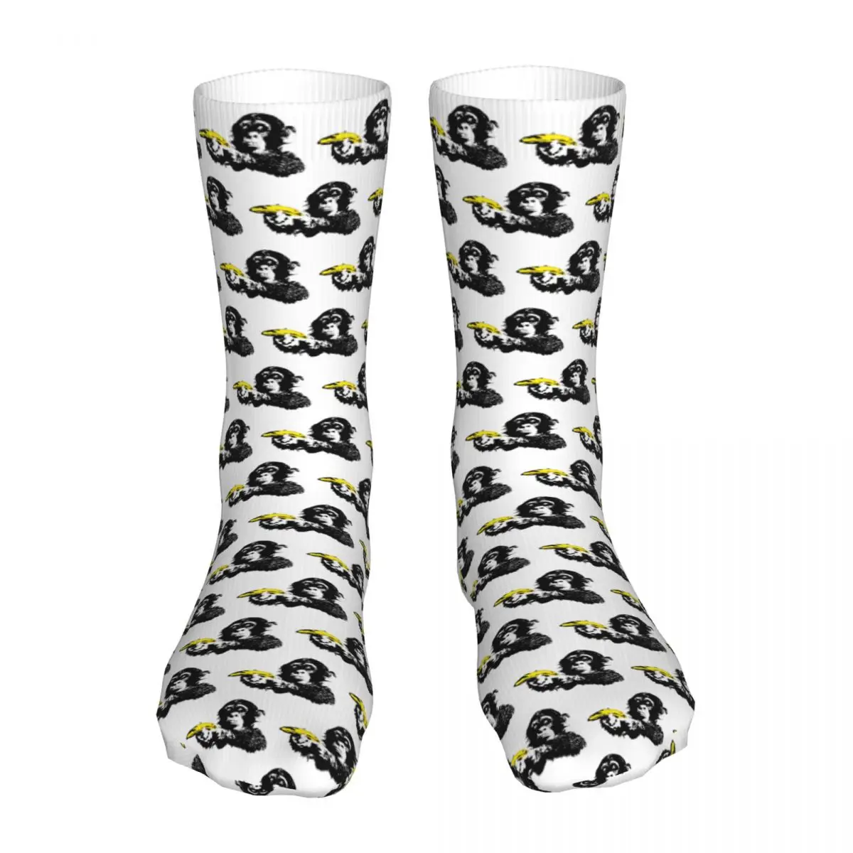 

Banana Monkey Banksy Sock Socks Men Women Polyester Stockings Customizable Sweetshirt