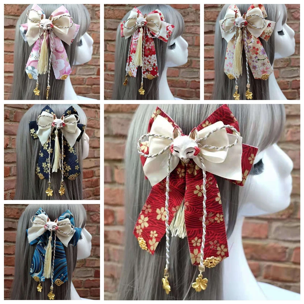 Японское кимоно в стиле Лолиты для женщин и девочек большой бант заколка волос с