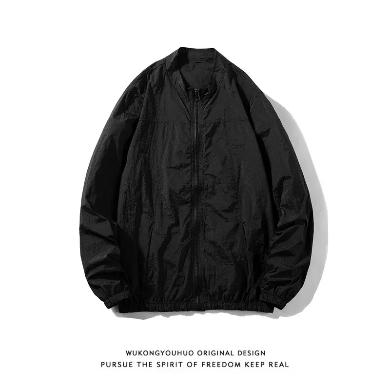 

Ветровка мужская Тонкая, летняя Солнцезащитная Повседневная куртка со съемной шапкой, ветрозащитный водонепроницаемый уличный свитер