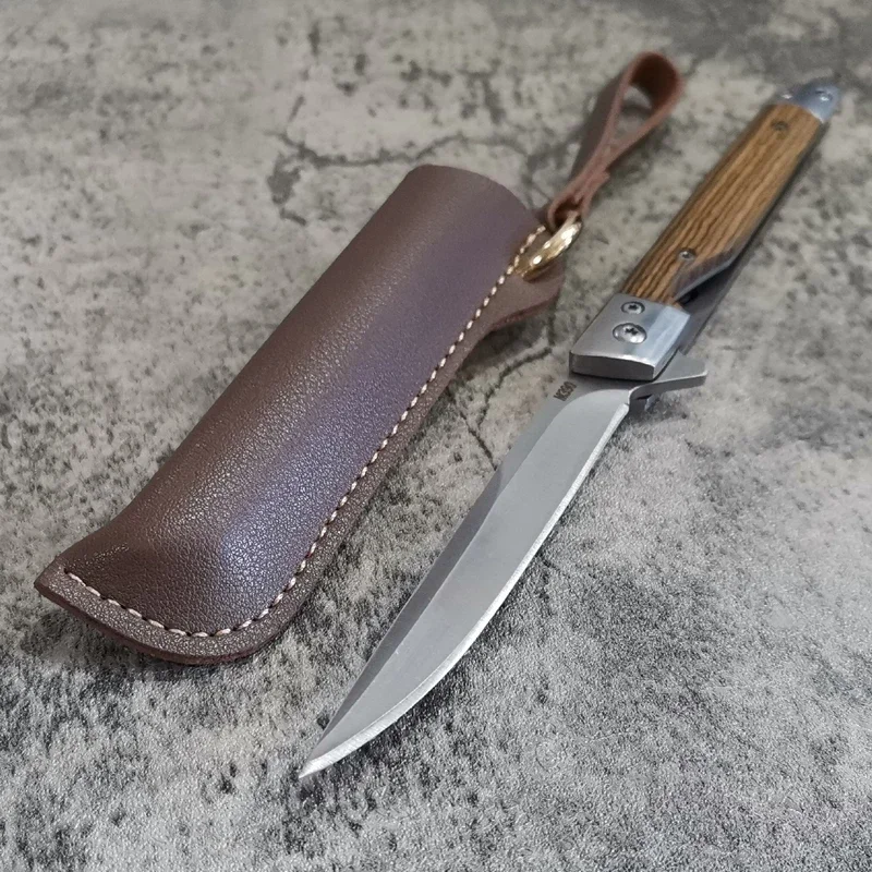 Дамасское лезвие 7cr18mov складной карманный нож из стали и дерева охотничий