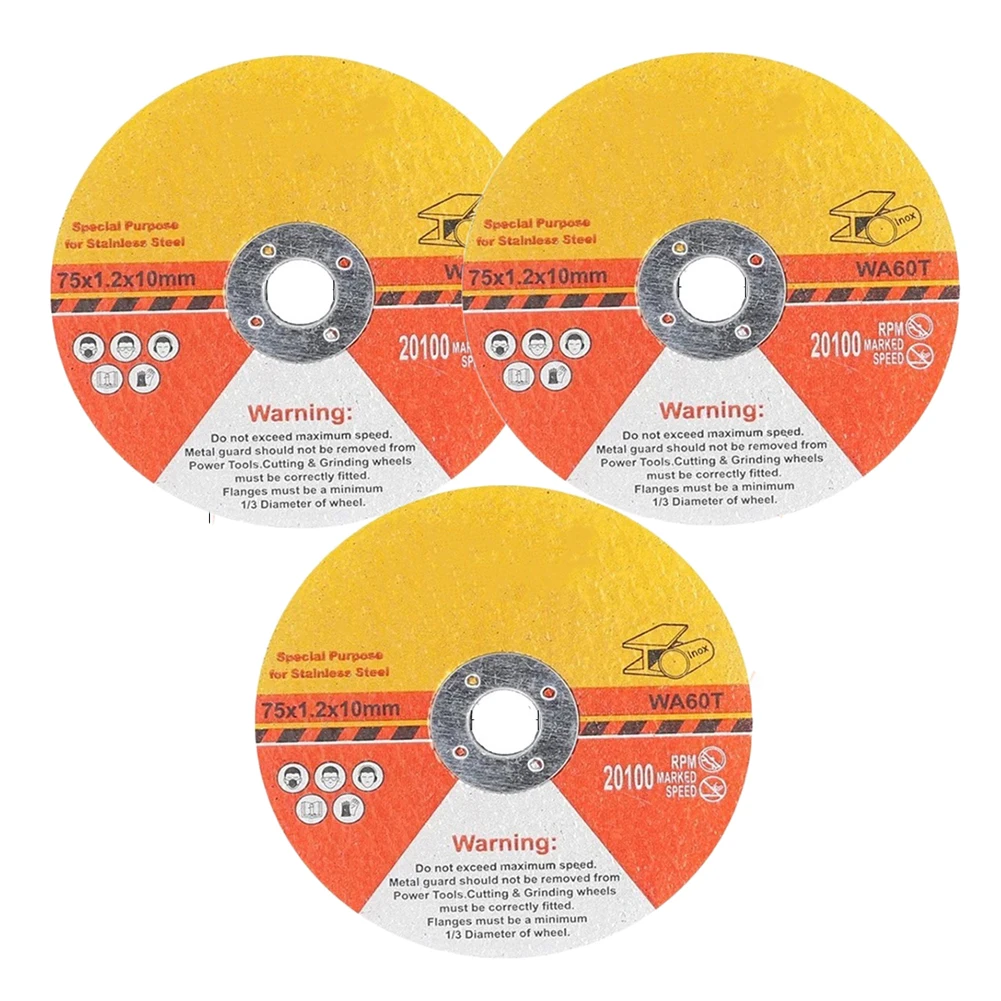 

3pcs 75mm Circular Resin Saw Blade Grinding Wheel Ultra-thin Cutting Disc For Angle Grinder Wood Plaxtic Cutting Power Tool