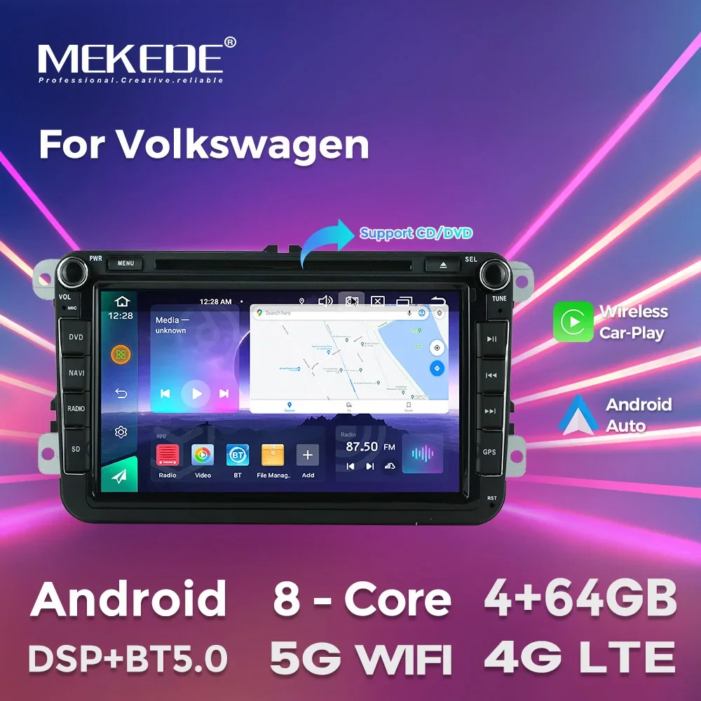 Автомагнитола MEKEDE 2 Din DVD-плеер на Android с HD экраном 8 дюймов для Volkswagen Skoda Octavia Golf 5 6