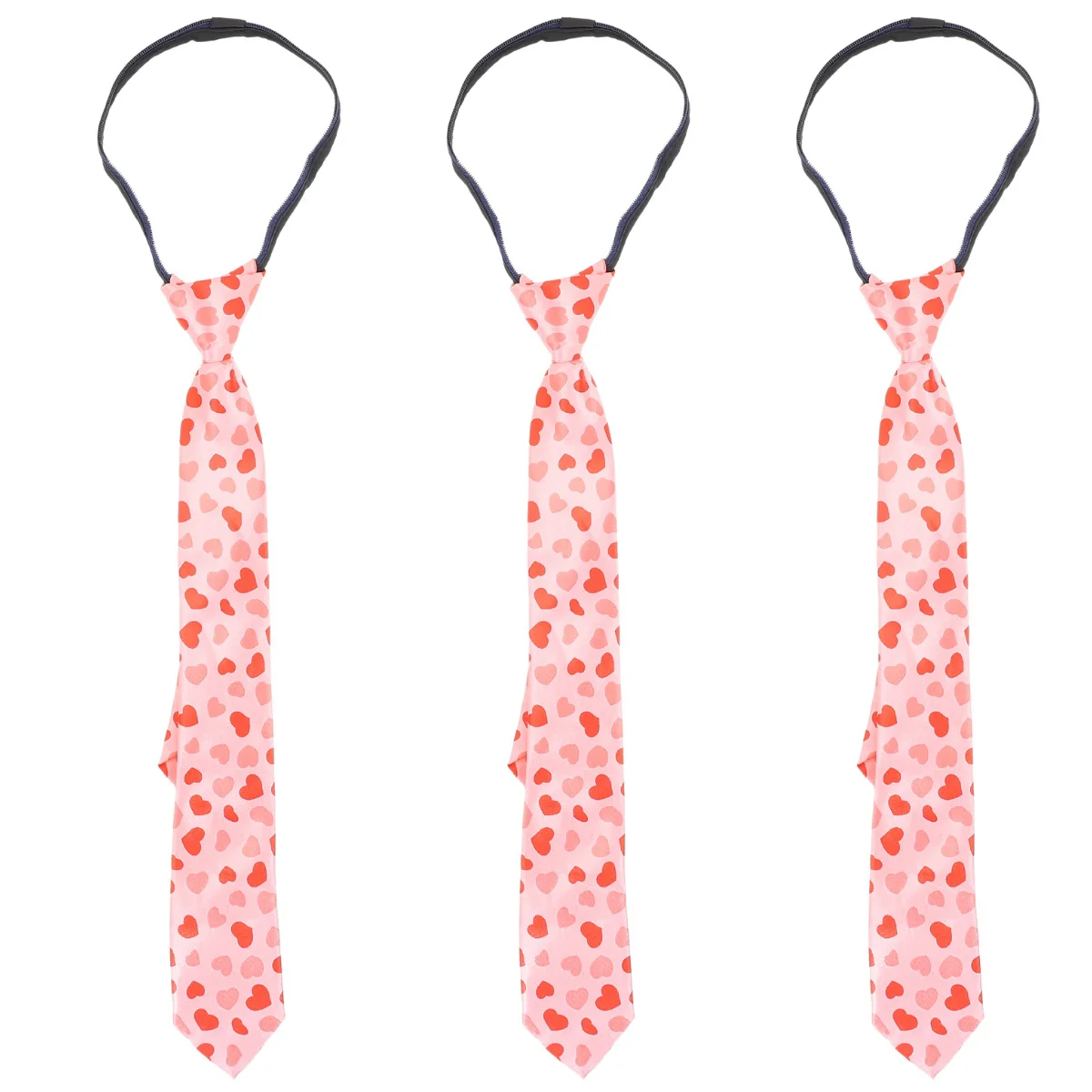 

3 Valentine's Day Heart Shape Printed Tie Party Costume Tie Decorative Tie