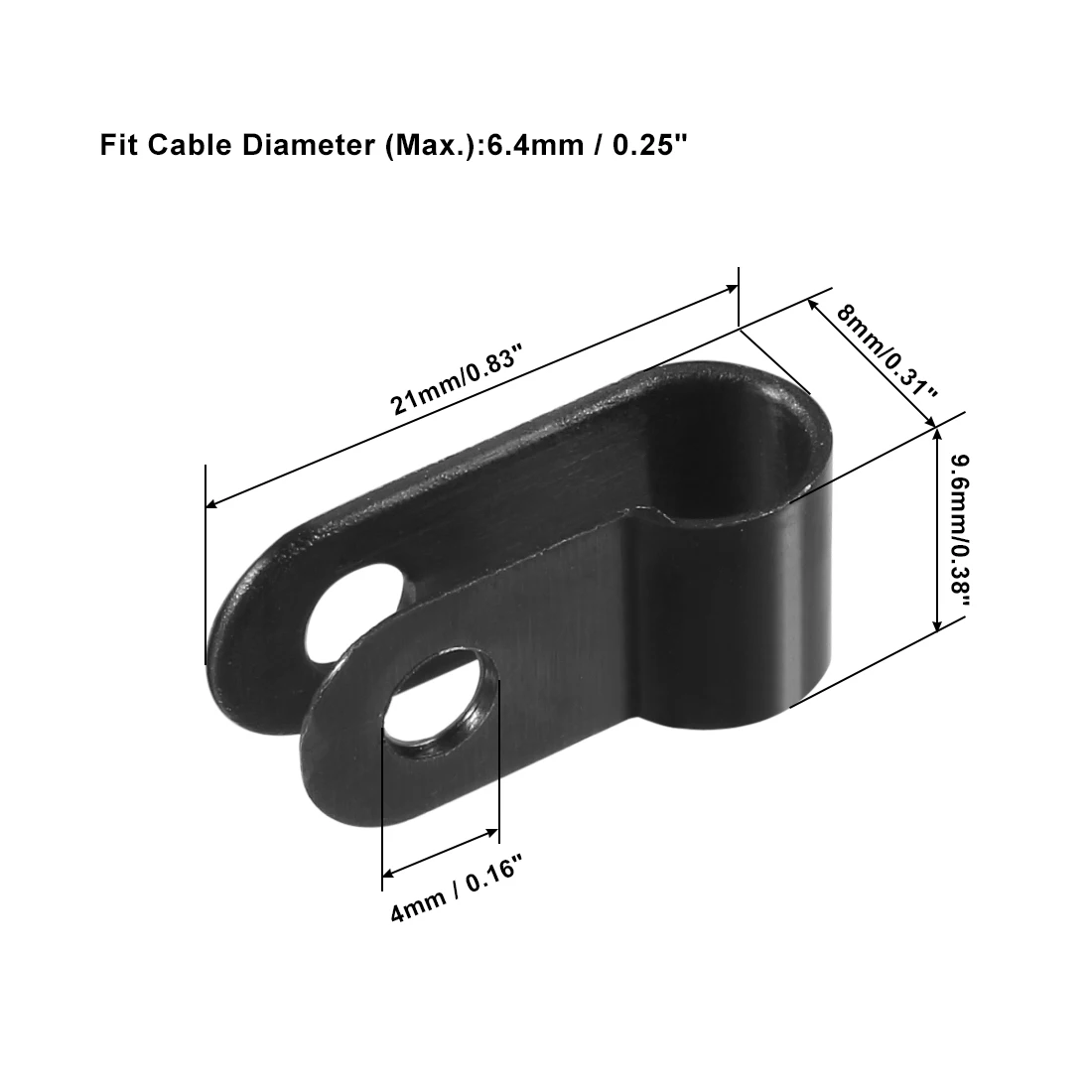 

Uxcell 100 шт. нейлоновый кабельный зажим R-типа, органайзер, зажимы для шнура для организации проводов кабеля 5/6,4/8,4/9,5/10,4/12,7/15/27-30 мм, черный