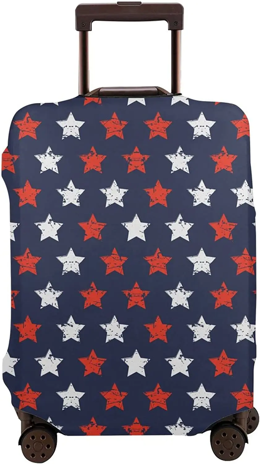 

Luggage Cover American Flag Stars Thickened Elastic Travel Suitcase Protector Memorial Day Washable Baggage Gear Covers