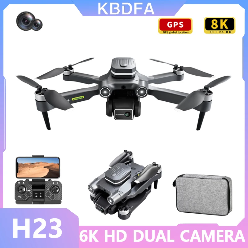 

Квадрокоптер KBDFA H23 складной, GPS, 6K HD, двойная камера