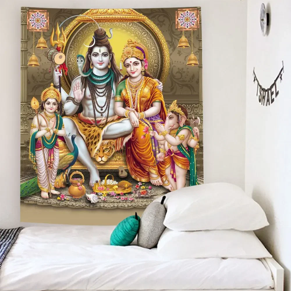 Indian Elephant Mandala Tapestries Multiple Sizes Wall Hanging Ganesha Walls Decor Polyester Fabric Home