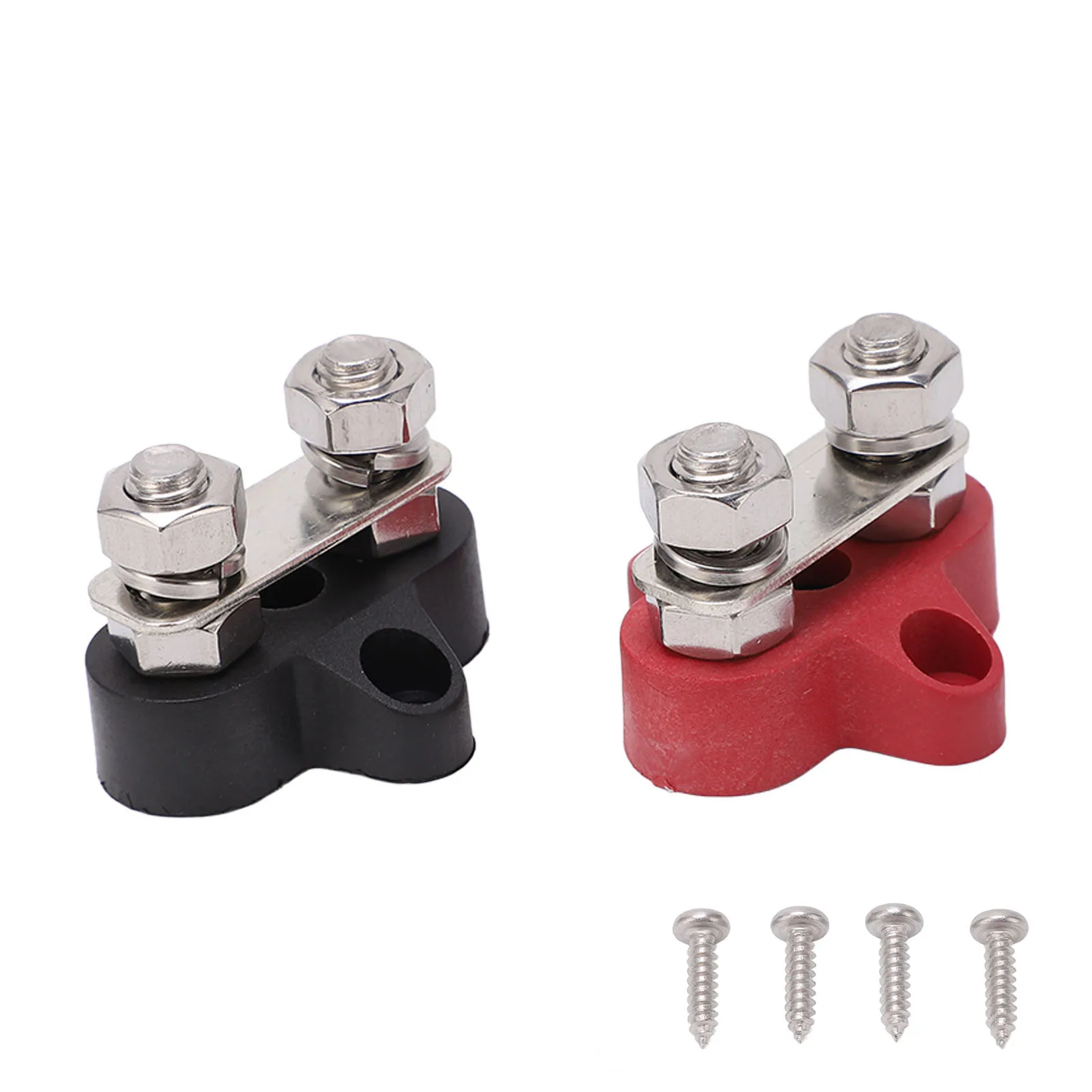 

Battery Terminal Block Battery Terminal Connector M8 Positive Negative Post Connector Set Kit DC 12V 24V for Car Boat
