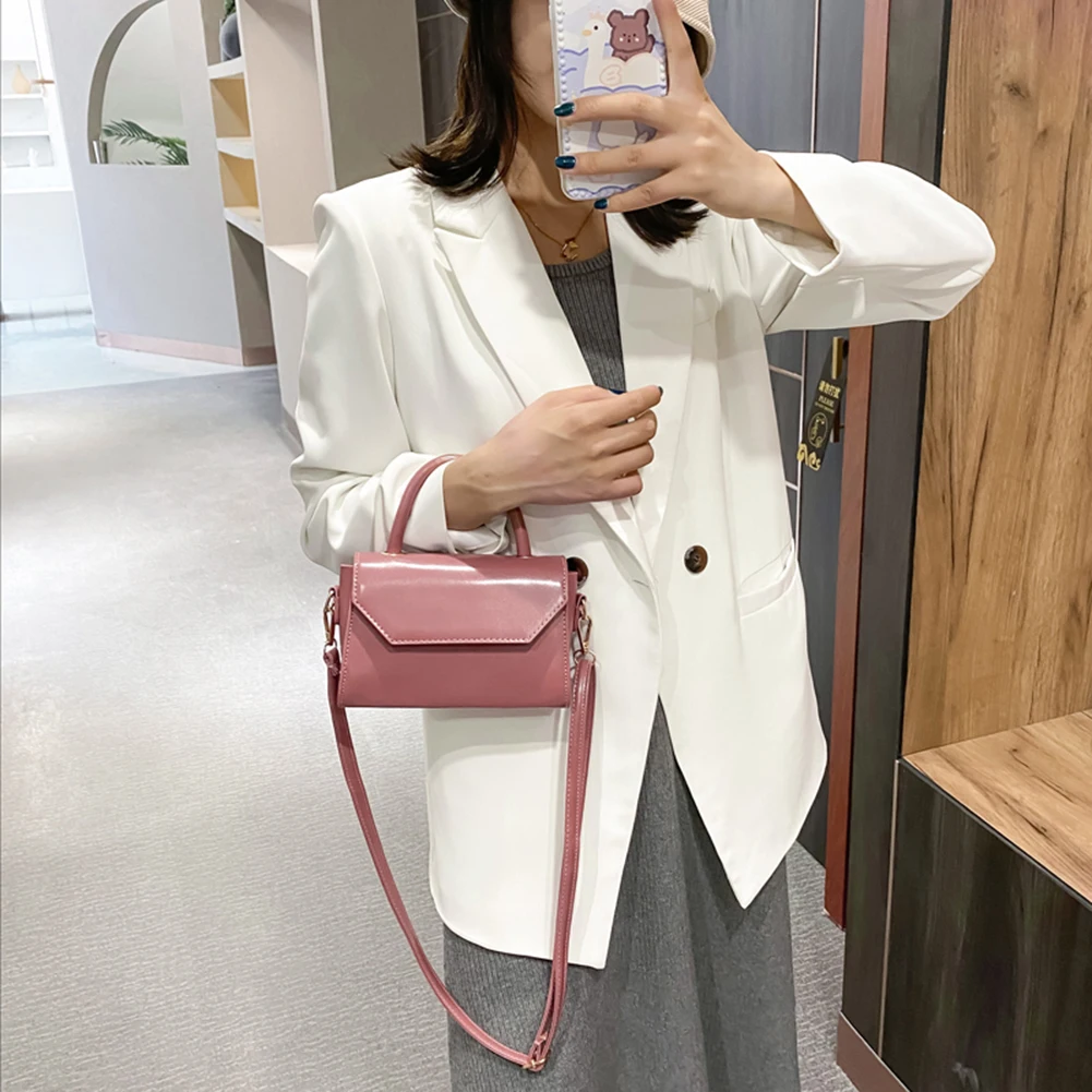 

Women Crossbody Handbag Portable PU Simple Female Small Pure Shoulder Totes Bags New Quality Women PU Leather Shoulder Bag
