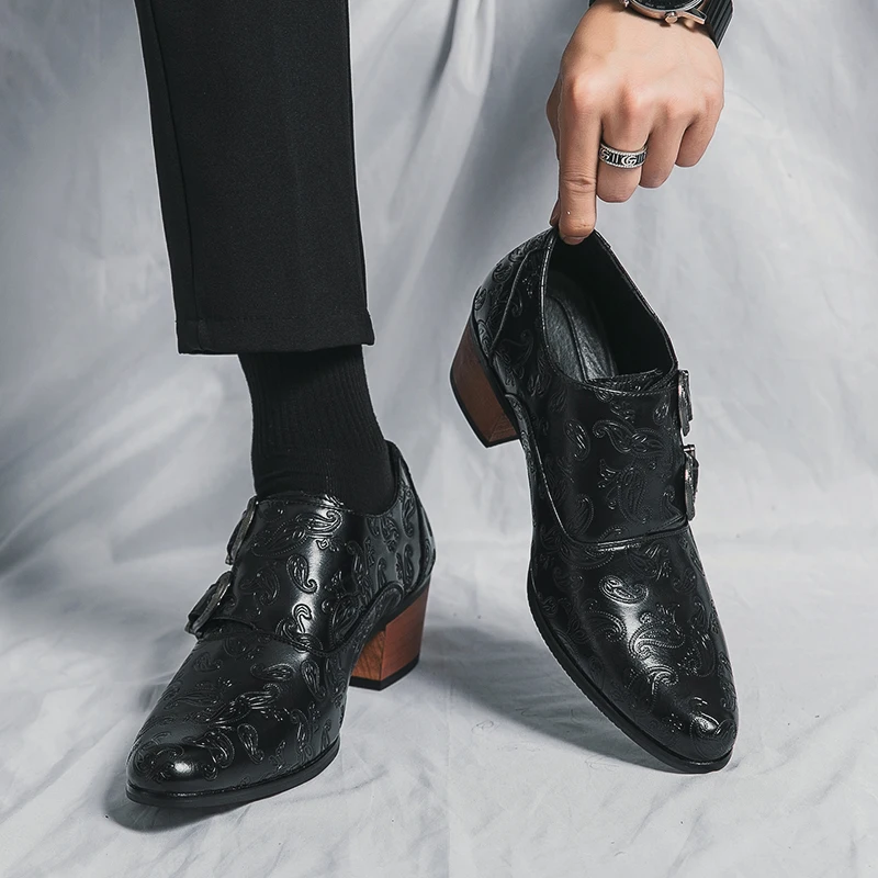 Классические коричневые мужские модельные туфли большой размер 46 свадебные с