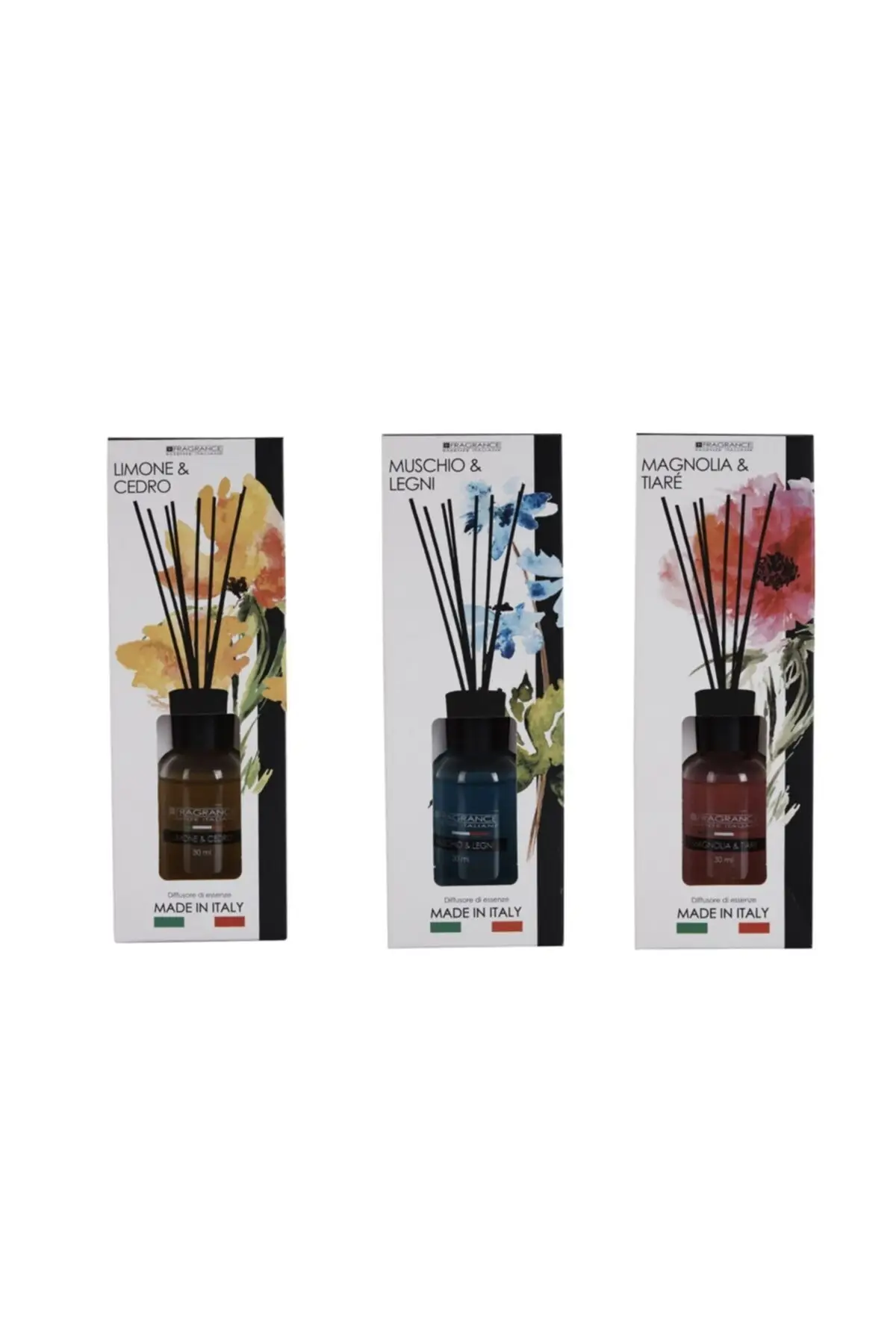 

Bamboo Striped Room Fragrance 3 Pcs Set Italian Design 30ml 3,5x3,5x8cm Fragrant Pink Single size 3'l