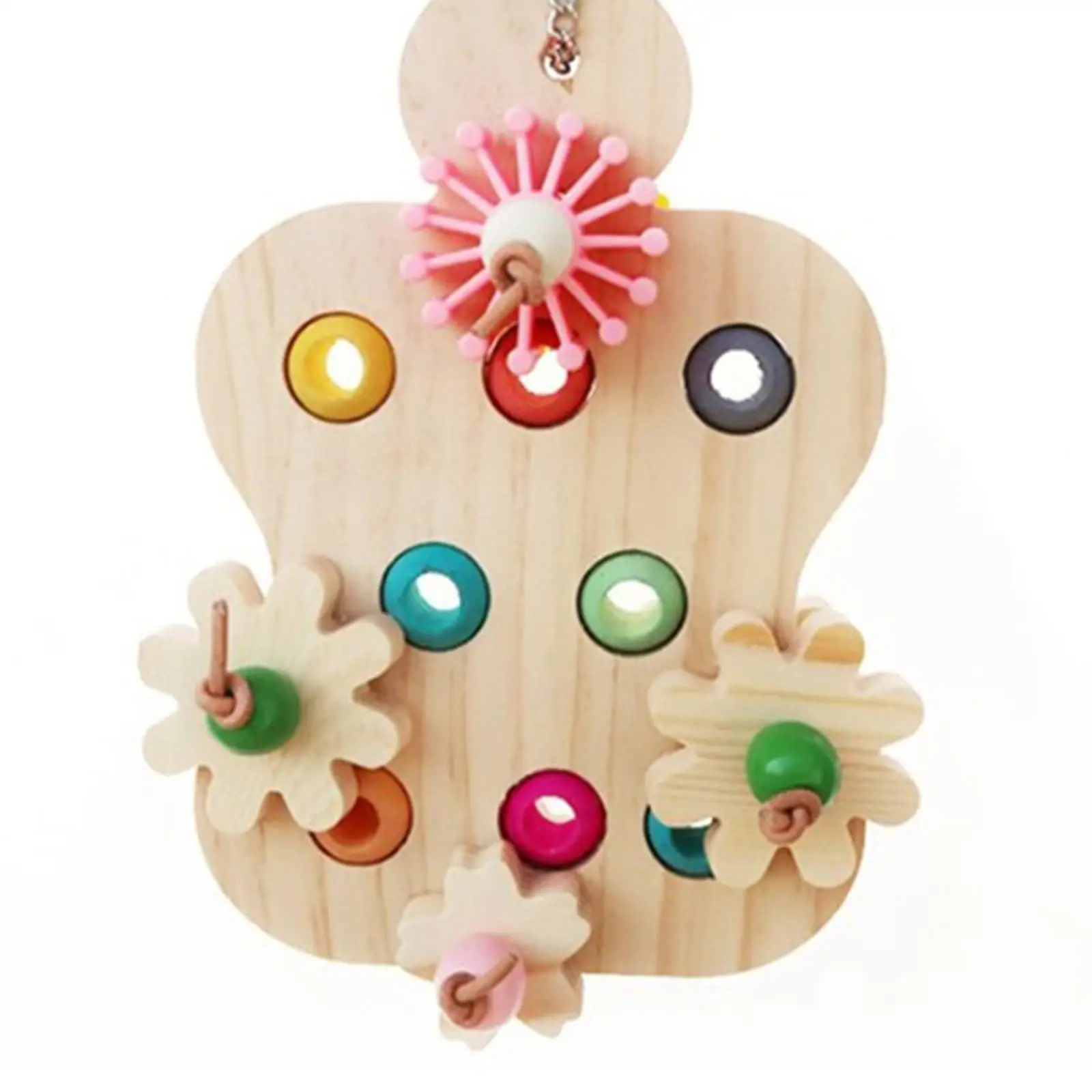 

Wooden Colorful Parrot Birds Chew Toy Educational Interactive Trainer New