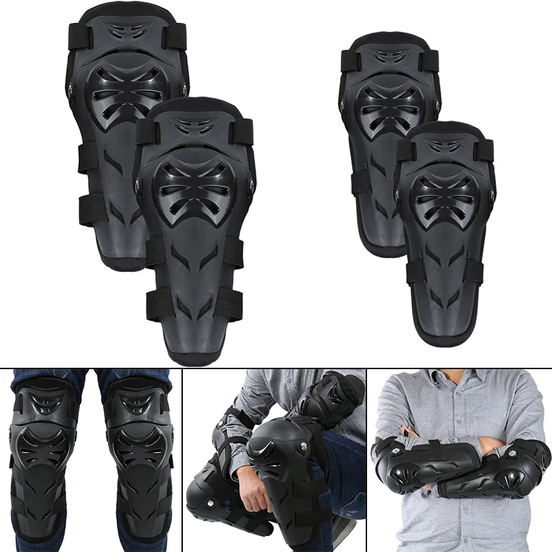 

4Pcs/Set Motorcycle Cycling Racing Skating Elbow Knee Shin Armor Guard Protector Motocross Sport Gear Pad Body Guards Protective