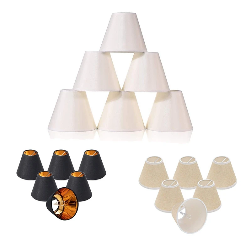 

6Pcs/Set Chandelier Shades Only For Candelabra Bulbs Clip-On Fitter Lamp Shades 3 X 6 X 5Inch