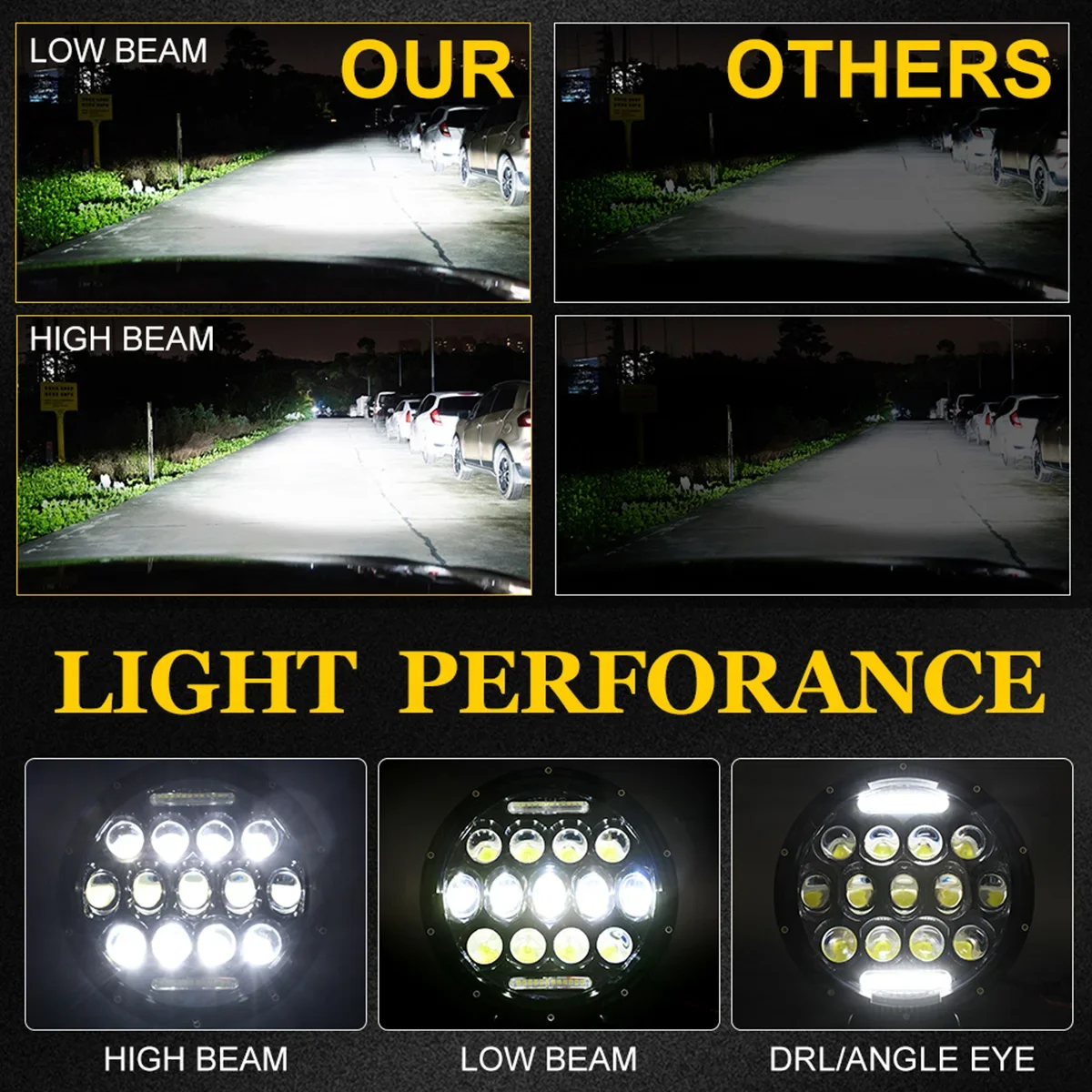 2/1 шт. Детские фары дальнего и ближнего света 7 дюймов 75 Вт