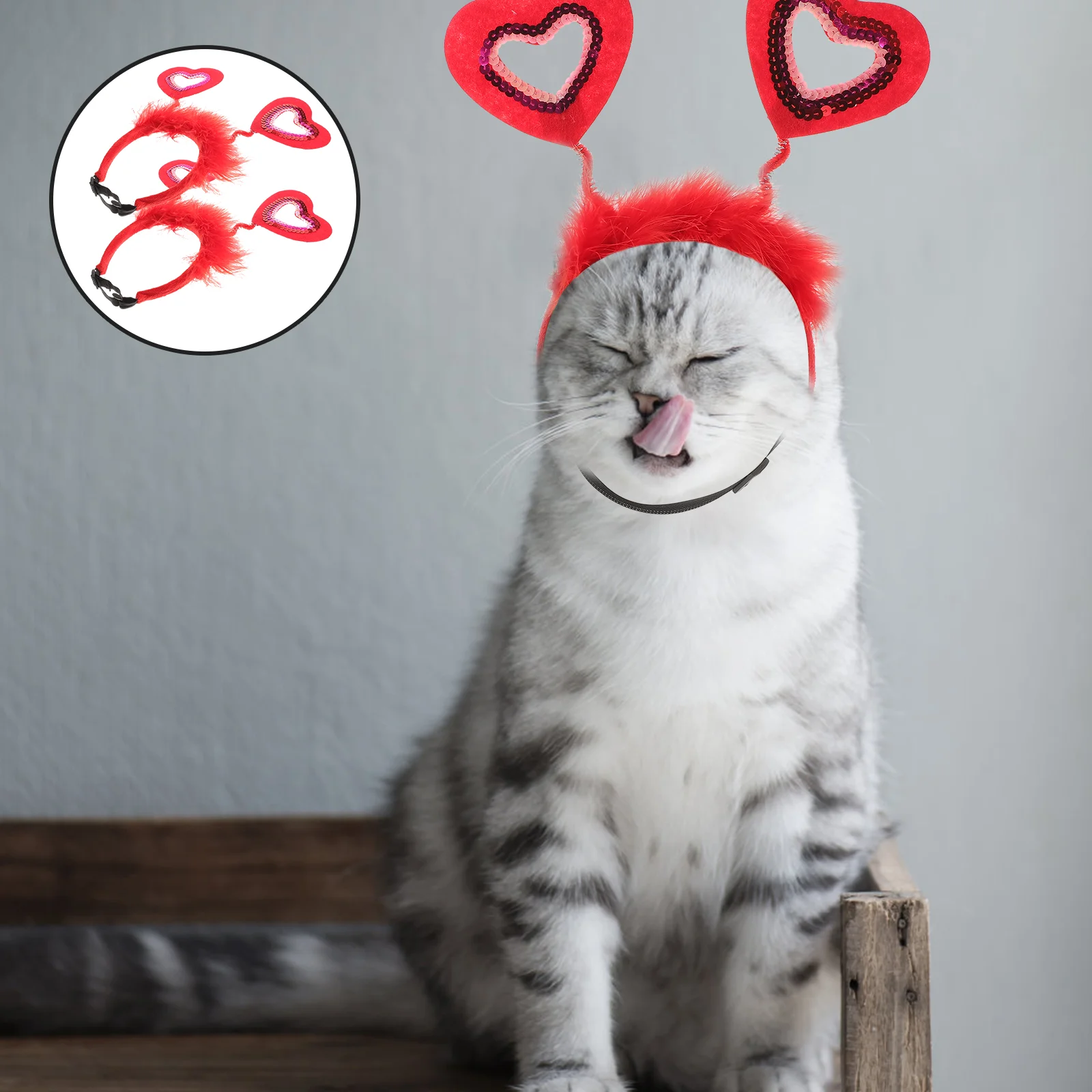 

Dog Headband Pet Heart Day Costume Hair Valentines Hairband Party Valentine Hoop Love Puppy Wedding Head Band S Bull Accessories