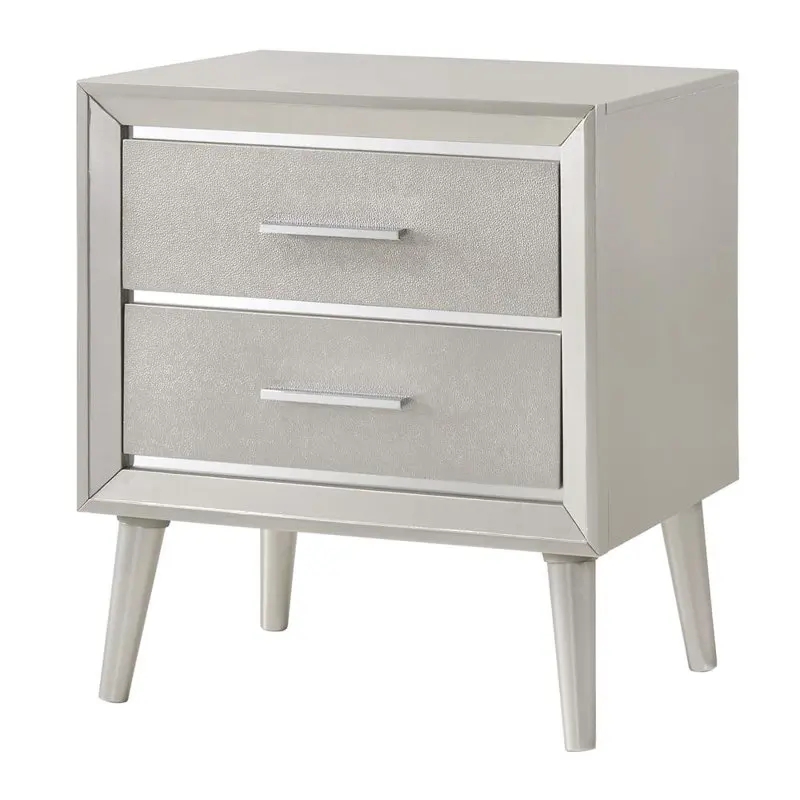 

2-drawer Nightstand Metallic