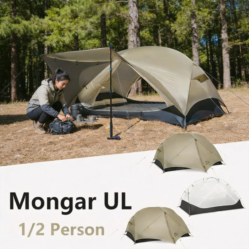 Фото Палатка Naturehike Mongar 2 UL/PRO/Base для 1-3 человек, 15D, водонепроницаемая, ультралегкая, для походов, путешествий и кемпинга №1
